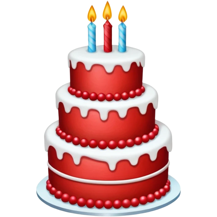 red birthday cake emoji