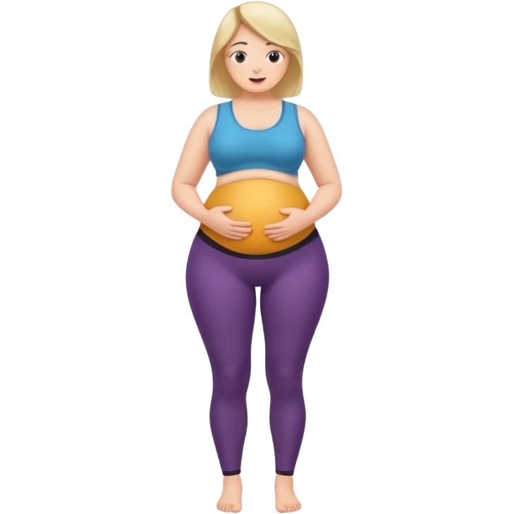 femme belly stuffing legging emoji
