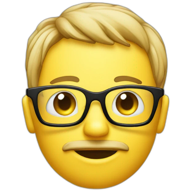 geek boutonneux qui code sur un PC emoji