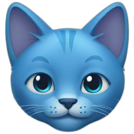 a blue cat emoji