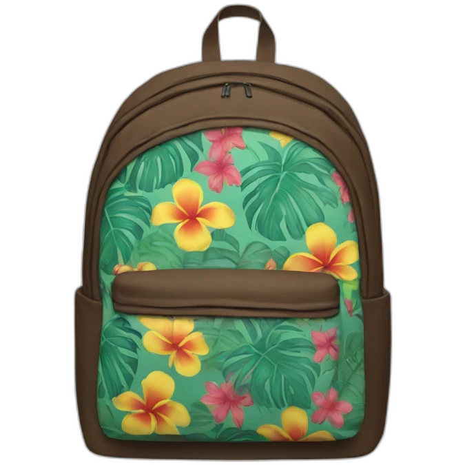 hawaian t-shirt in backpack emoji