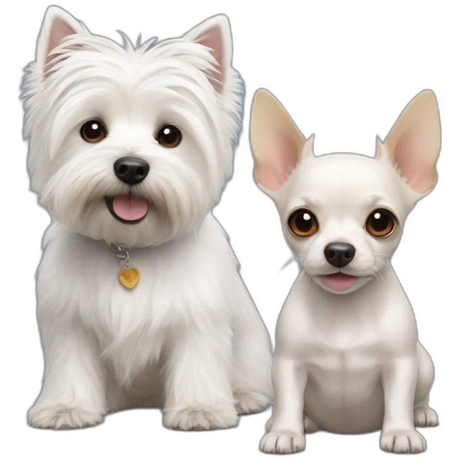 West Highland White Terrier with chihuahua rat emoji