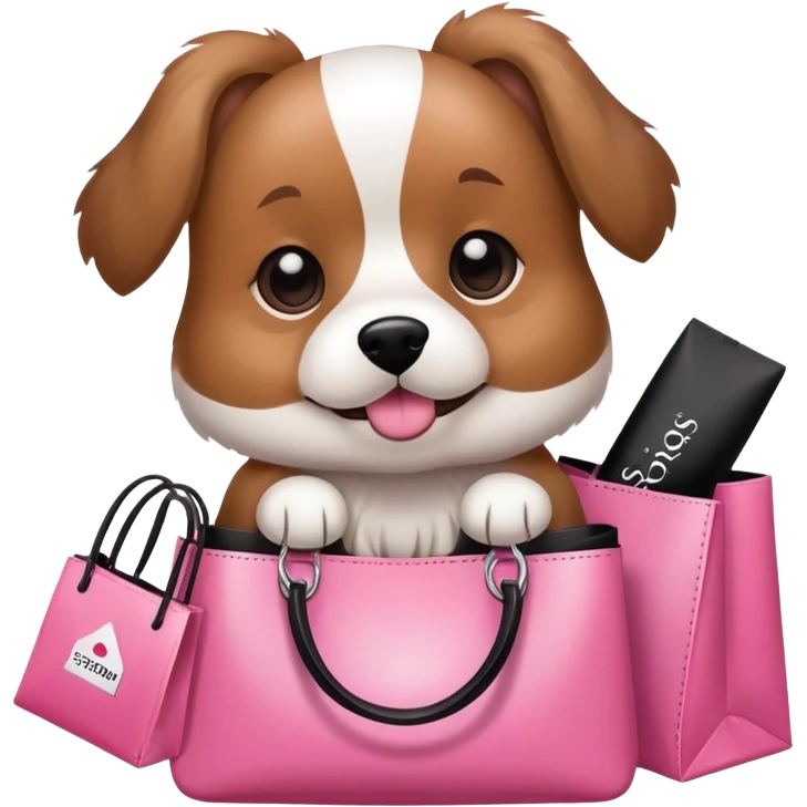 Dog with a Sephora bag emoji