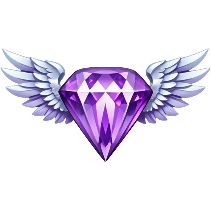 diamond emblem with white wings and purple diamond in the middle emoji
