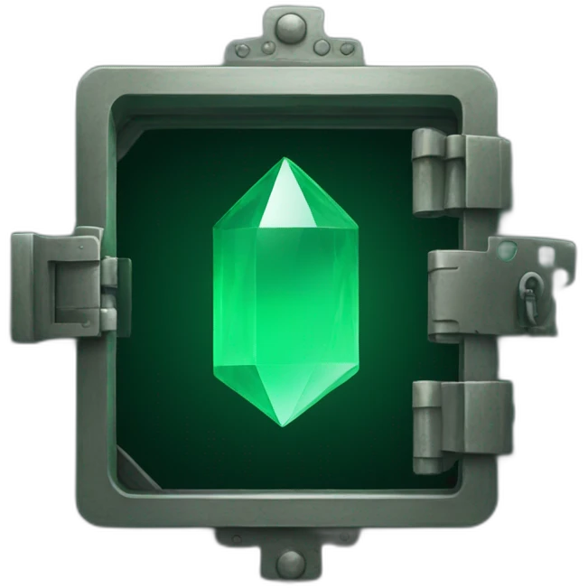 open safe in the middle of the emerald emoji