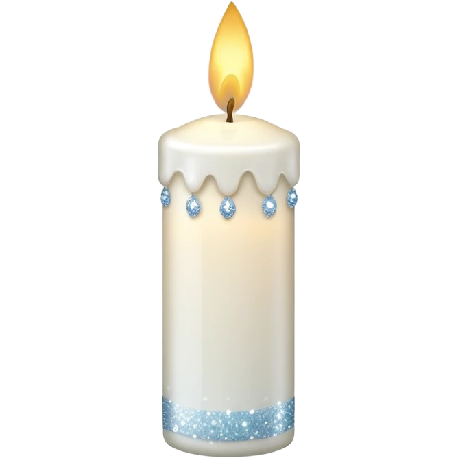 white candle with sparkles emoji