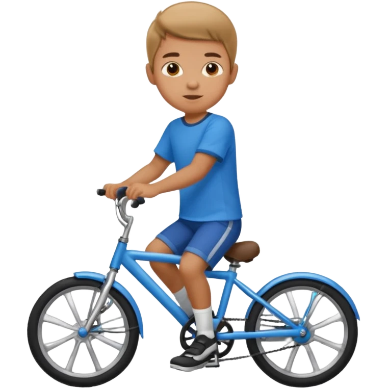 kid wearing a blue shirt on a bike emoji