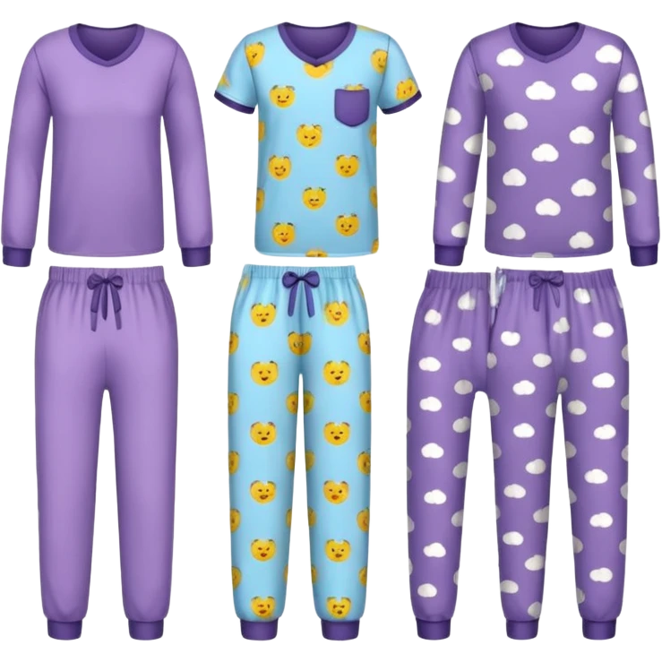 Pajama, different pattern emoji
