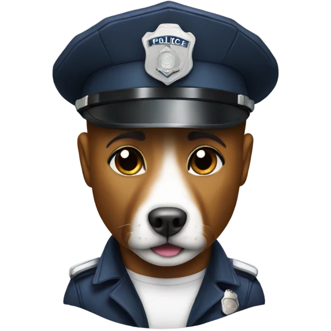 Police whit a dog  emoji