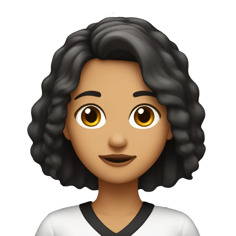 Chica con el pelo largo y negro besando a chico con pelo marrón en punta y corto emoji