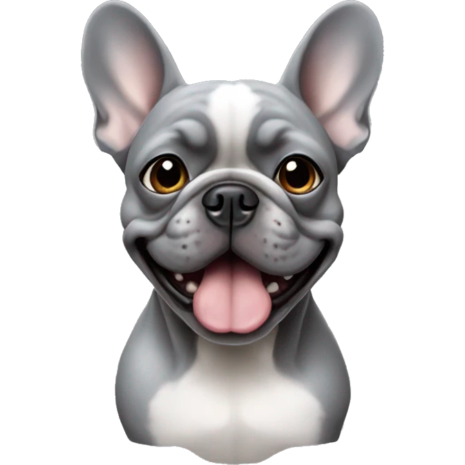 freaky grey french bulldog  emoji