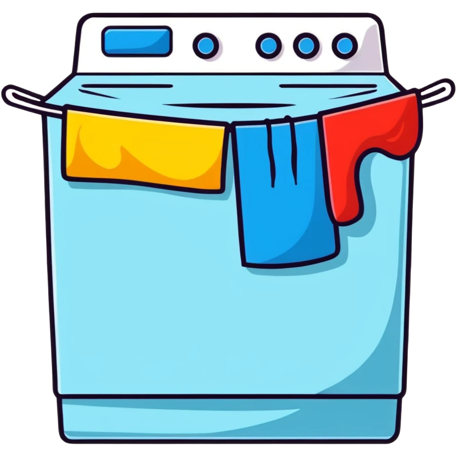 colorful laundry hanging on a line blowing in a summer breeze emoji