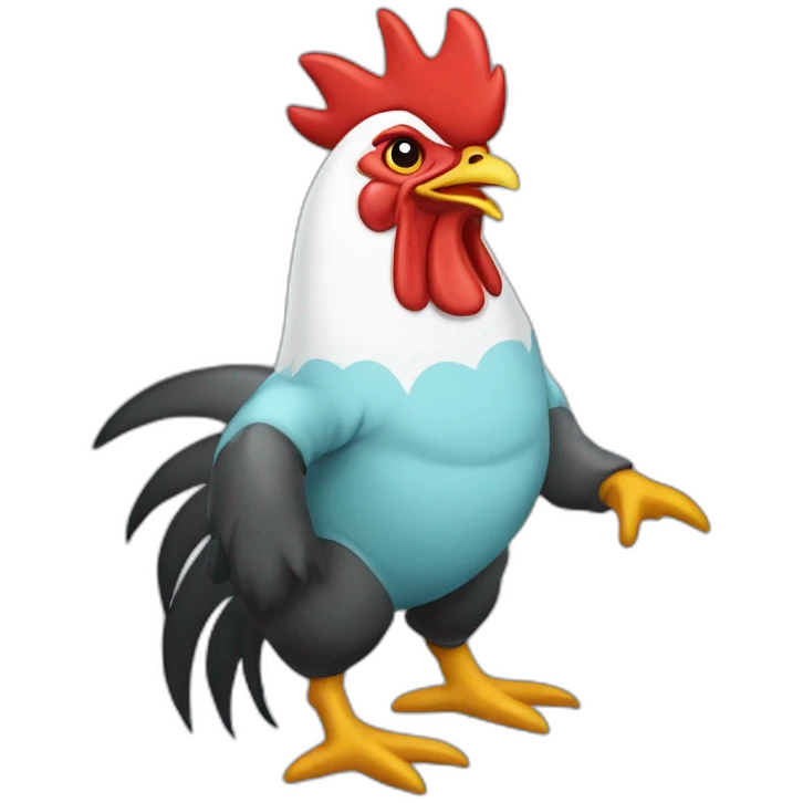 rooster with shark-onesie emoji