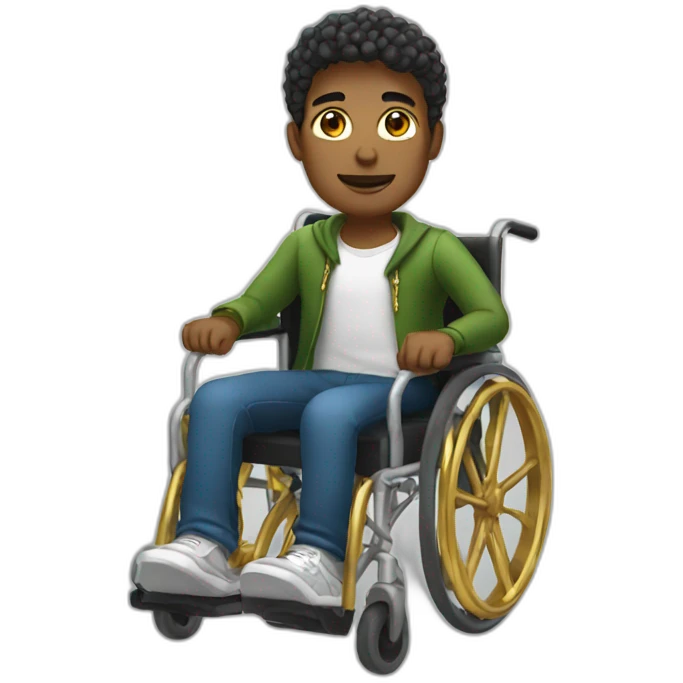 Guy on a wheelchair with gold chains emoji