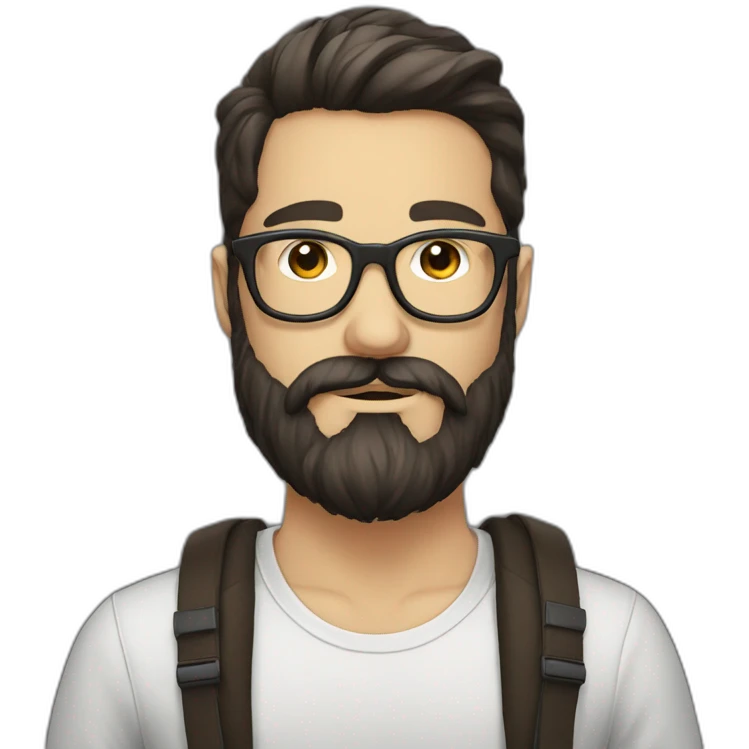 beard hipster glasses adult white dark hair emoji