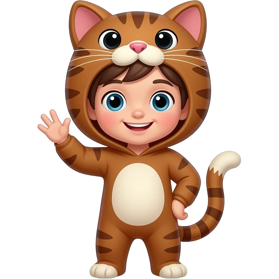 kid in brown cat costume emoji