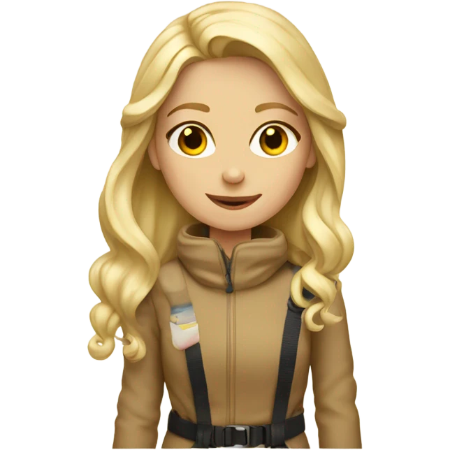 blond girl on a beige skis emoji