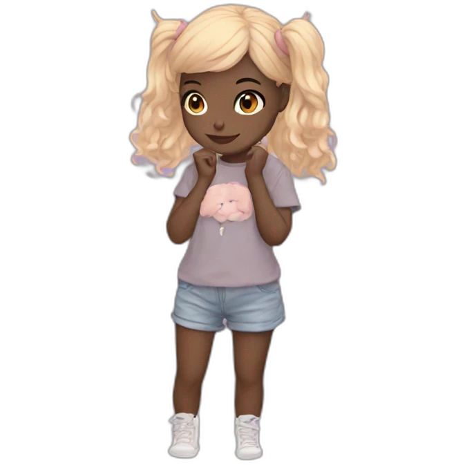Girl aesthetic with cat emoji