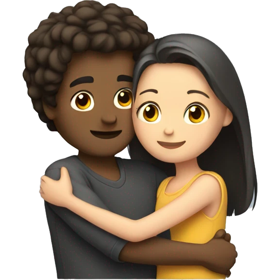 Girl and guy hugging  emoji
