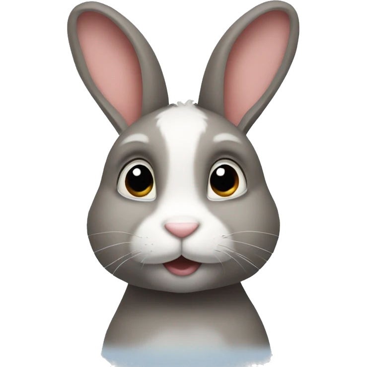 bunny with white stripe down forehead emoji