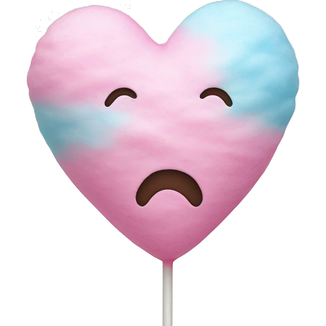 Heart in cotton candy emoji