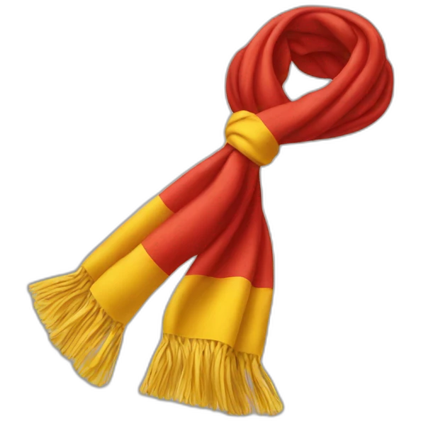 Red and yellow scarf emoji