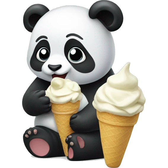 Panda eating ice cream emoji