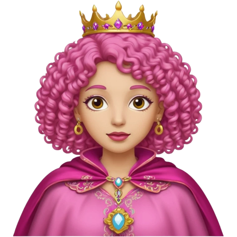 pink cape queen curly  emoji