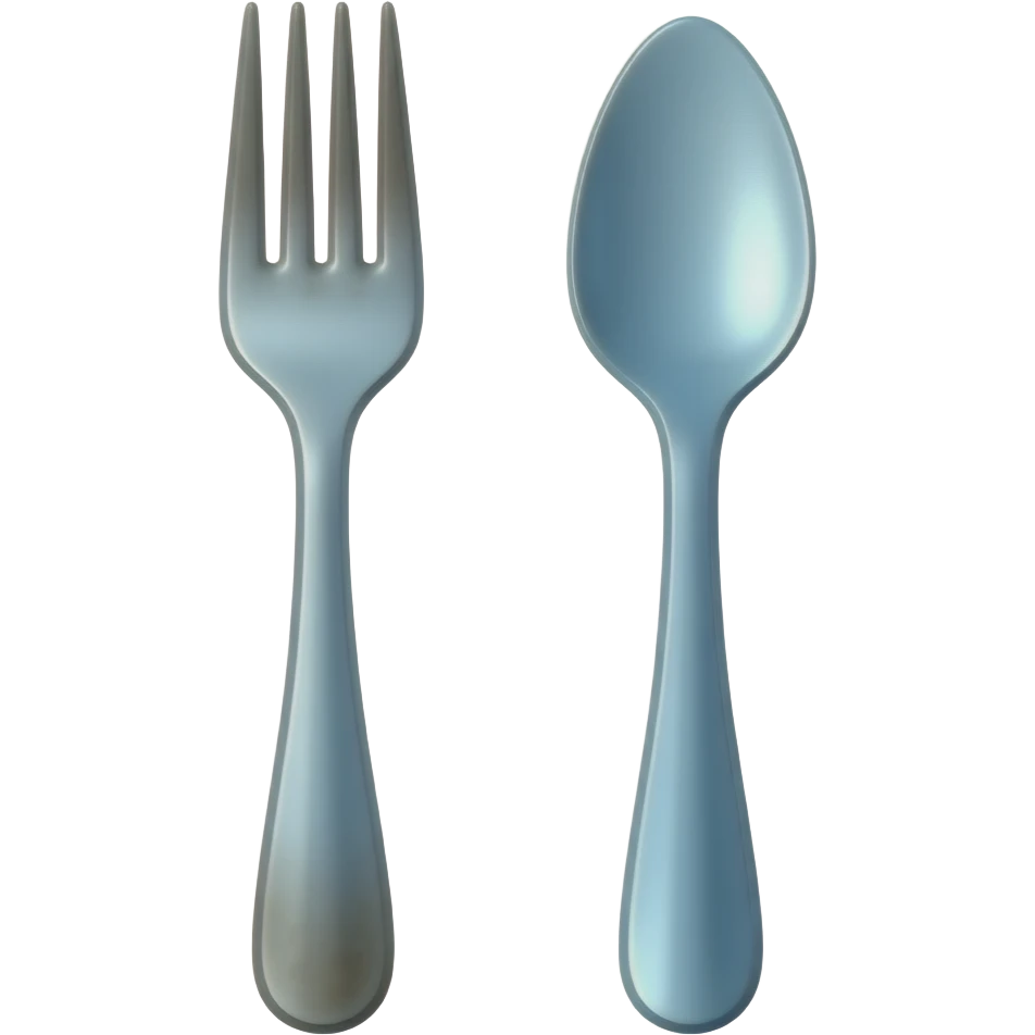 dirty blue fork and clean blue fork emoji
