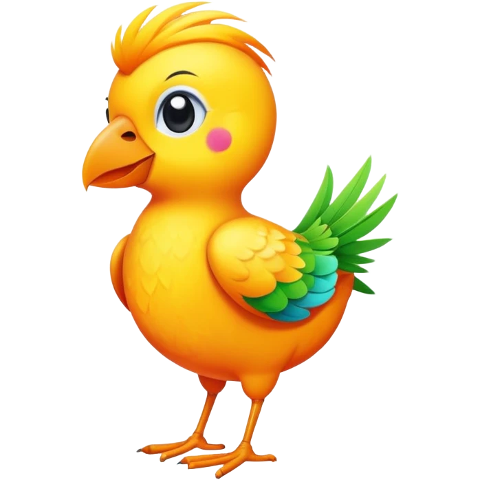 A bird wearing a bikini emoji