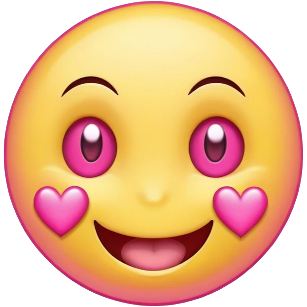 Smiley face with pink hearts for eyes emoji