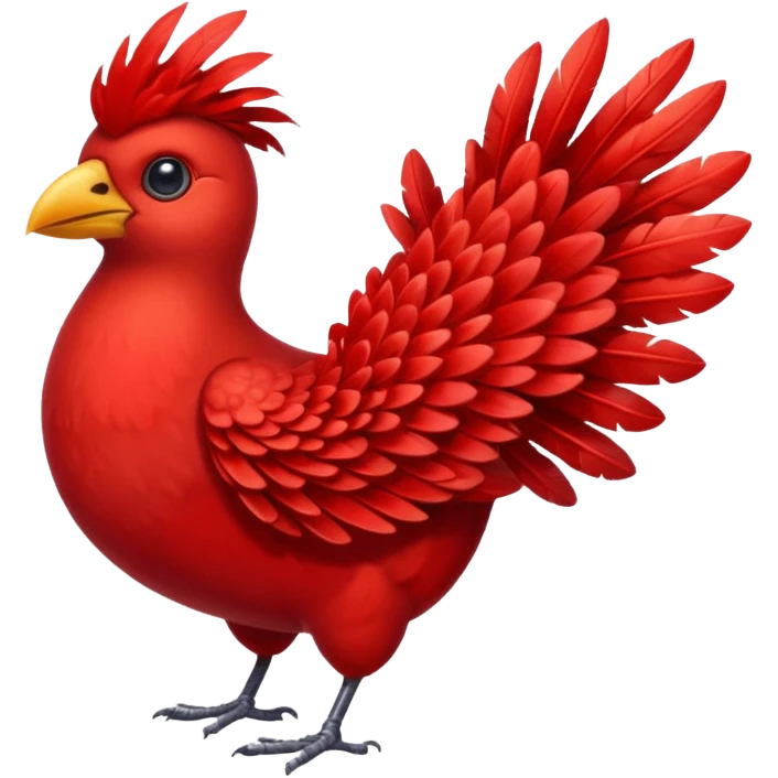 red feathered bird emoji