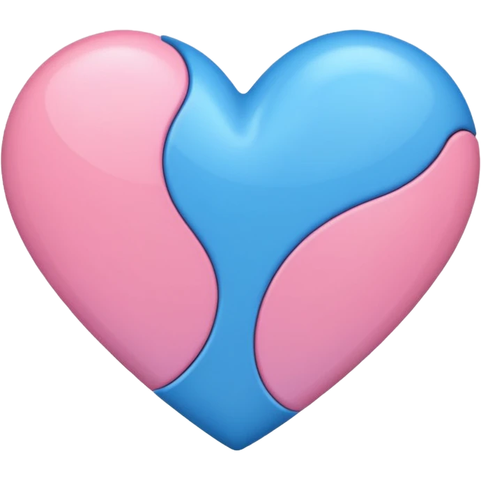 Blue and Pink mixed heart emoji