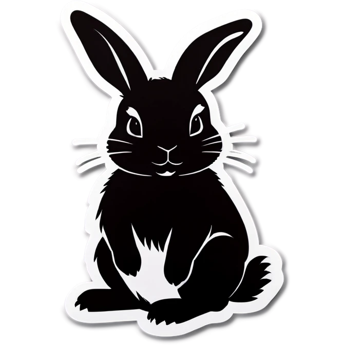 Black rabbit with white rabbit  emoji