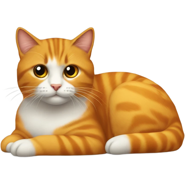 Gato laranja com gato siames peludo emoji