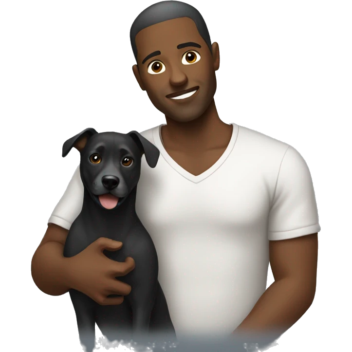 black man with dog emoji