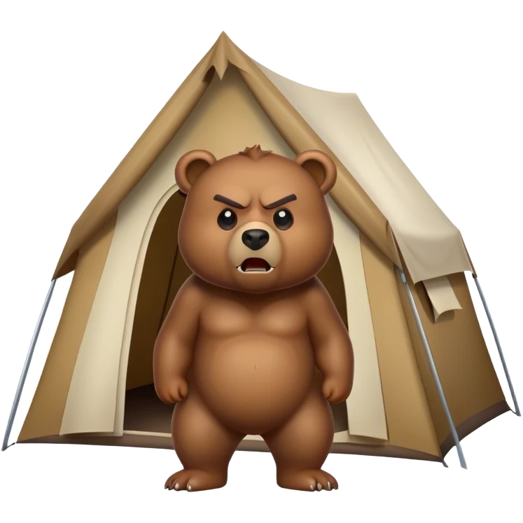 angry bear outside of a tent emoji
