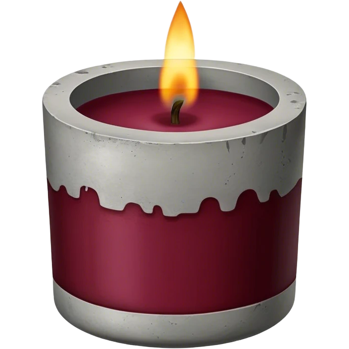 Scented Candle in concrete vessel Burgundy emoji