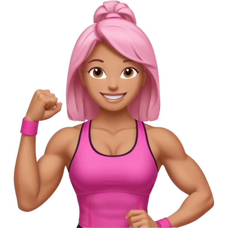 women in pink show biceps emoji emoji