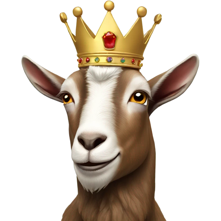 Goat with crown emoji