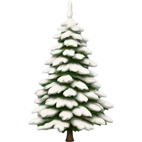 Realistic isolated off white fir christmas tree   emoji