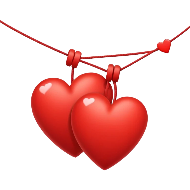 Two hearts connected by string for 'Stay' song emoji
