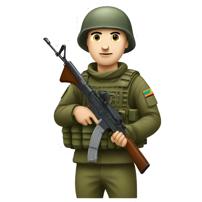Ukrainian soldier with AK-74 emoji