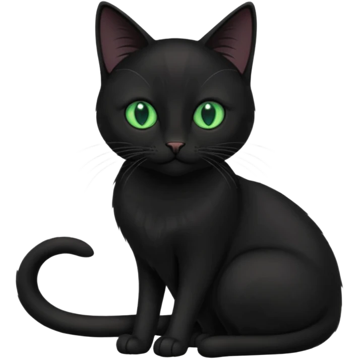a noble black cat with a long tail emoji