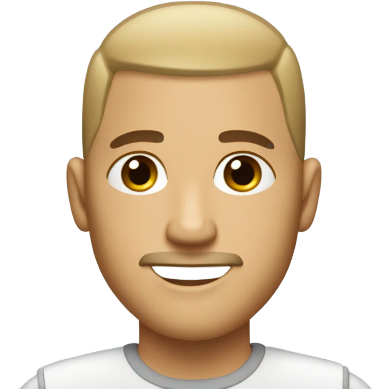 Light skin buzz cut with beard emoji