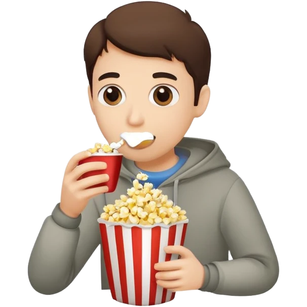 Eating popcorn hearing tea emoji