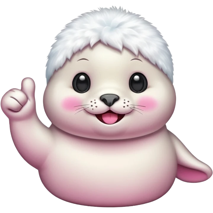 a kawaii seal giving a thumbs up emoji