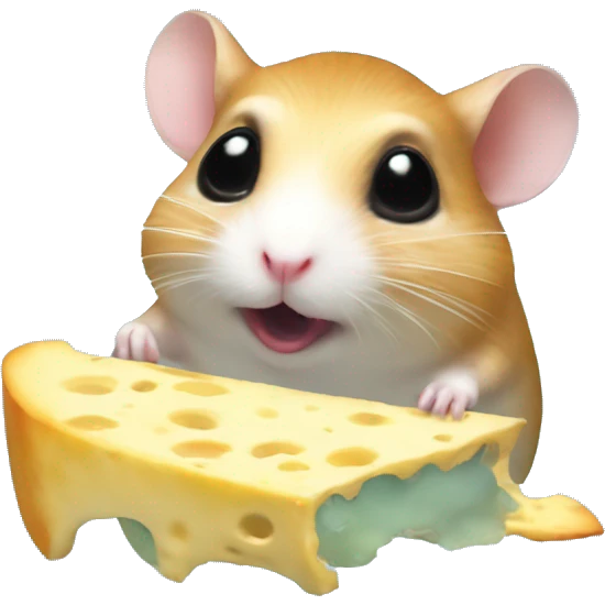 alien hamster in a ufo abducting cheese emoji