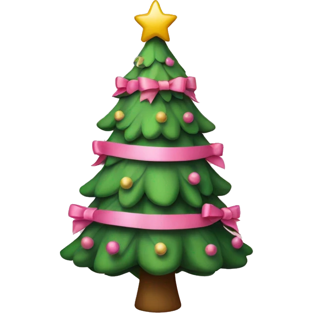 Christmas tree with pink bows on it emoji