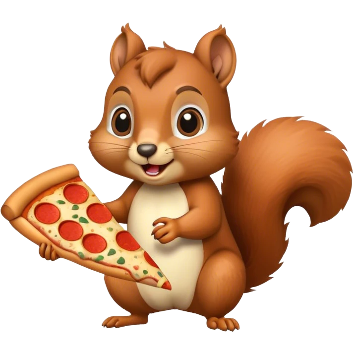 Squirrel eating pizza emoji